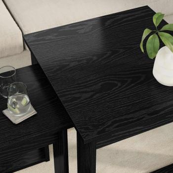 Kaffeetisch Set 2 pcs Schwarz Eichen-Optik Holzwerkstoff