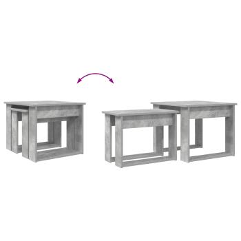 Kaffeetisch Set 2 pcs Beton Grau Holzwerkstoff