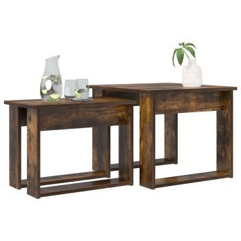 Kaffeetisch Set 2 pcs Geräucherte Eiche Holzwerkstoff