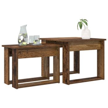 Kaffeetisch Set 2 pcs Altholz Holzwerkstoff