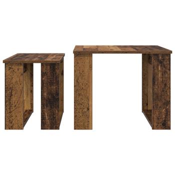 Kaffeetisch Set 2 pcs Altholz Holzwerkstoff