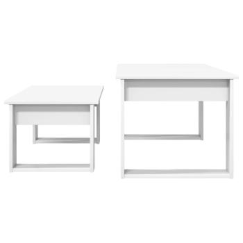 Kaffeetisch Set 2 pcs Weiß Holzwerkstoff