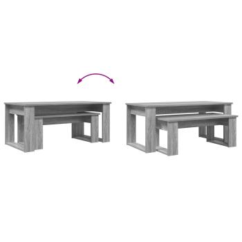 Kaffeetisch Set 2 pcs Graues Sonoma Holzwerkstoff