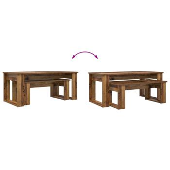 Kaffeetisch Set 2 pcs Altholz Holzwerkstoff