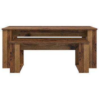 Kaffeetisch Set 2 pcs Altholz Holzwerkstoff