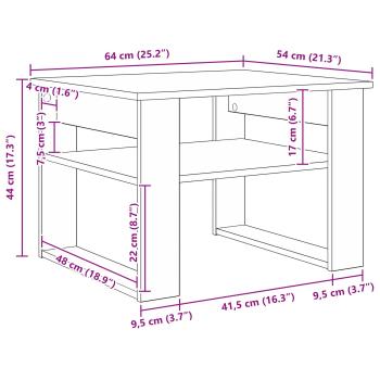 Couchtisch mit Speicher Altholz 64 x 54 x 44 cm Holzwerkstoff