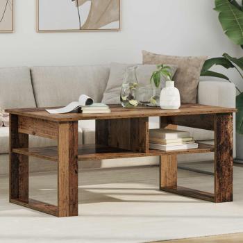 ARDEBO.de - Couchtisch mit Speicher Altholz 96 x 54 x 44 cm Holzwerkstoff