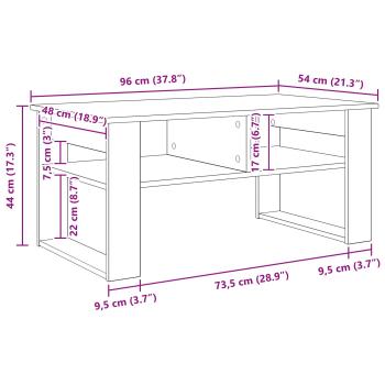 Couchtisch Artisan-Eiche 96 x 54 x 44 cm Holzwerkstoff