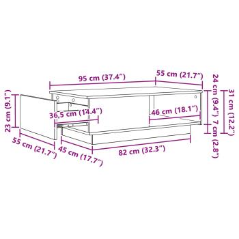 Couchtisch Sonoma-Eiche 95 x 55 x 31 cm Holzwerkstoff