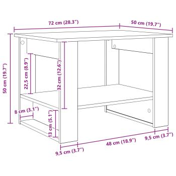 Couchtisch Beton Grau 72 x 50 x 50 cm Holzwerkstoff