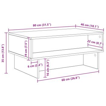 Couchtisch Altholz 80 x 46 x 35 cm Holzwerkstoff