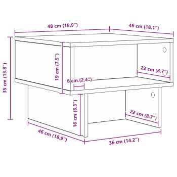 Couchtisch Weiß 48 x 46 x 35 cm Holzwerkstoff