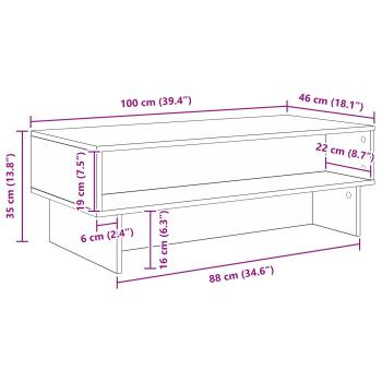 Couchtisch Sonoma-Eiche 100 x 46 x 35 cm Holzwerkstoff