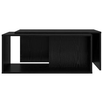Kaffeetisch Set 2 Stk. Schwarz Eichen-Optik 90 x 48 x 40 cm