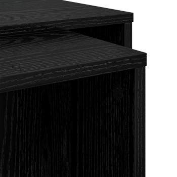 Kaffeetisch Set 2 Stk. Schwarz Eichen-Optik 90 x 48 x 40 cm