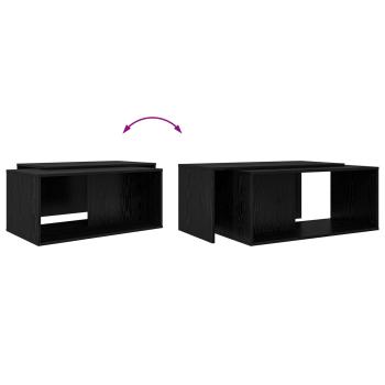 Kaffeetisch Set 2 Stk. Schwarz Eichen-Optik 90 x 48 x 40 cm