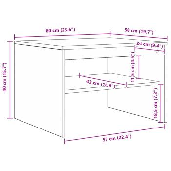 Couchtisch Graues Sonoma 60 x 50 x 40 cm Holzwerkstoff
