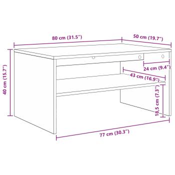 Couchtisch Weiß 80 x 50 x 40 cm Holzwerkstoff
