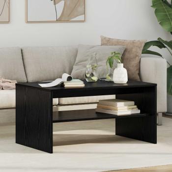 ARDEBO.de - Couchtisch Schwarz Eichen-Optik 80 x 50 x 40 cm Holzwerkstoff