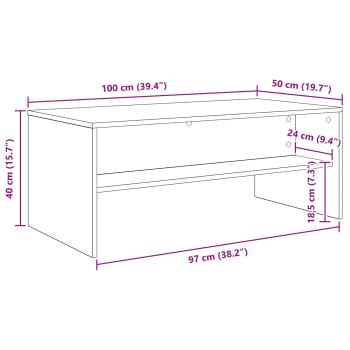 Couchtisch Schwarz Eichen-Optik 100 x 50 x 40 cm Holzwerkstoff