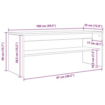 TV-Schränk Weiß 100 x 35 x 40 cm Holzwerkstoff