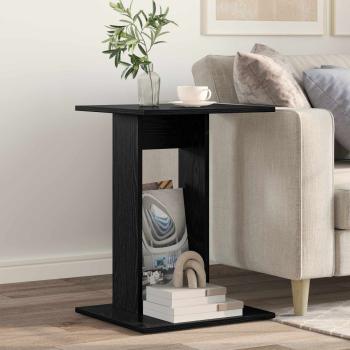 ARDEBO.de - Beistelltisch Schwarz Eichen-Optik 45 x 40 x 62,5 cm