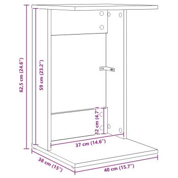 Beistelltisch Sonoma-Eiche 40 x 38 x 62,5 cm Holzwerkstoff