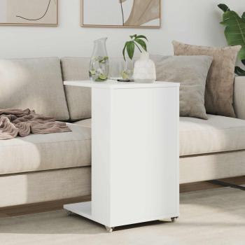 Beistelltisch Mit Rad Weiß 40 x 35 x 60 cm Holzwerkstoff