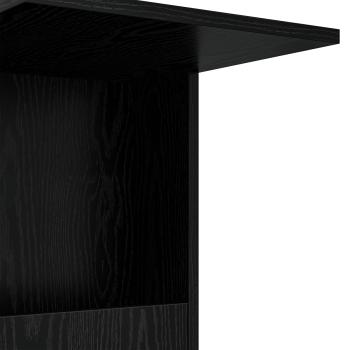 Beistelltisch Mit Rad Schwarz Eichen-Optik 40 x 35 x 60 cm