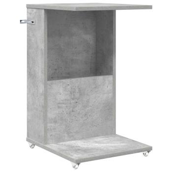 Beistelltisch Mit Rad Beton Grau 40 x 35 x 60 cm Holzwerkstoff
