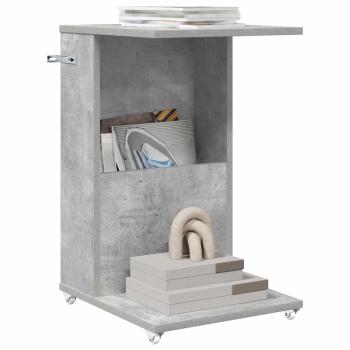 Beistelltisch Mit Rad Beton Grau 40 x 35 x 60 cm Holzwerkstoff