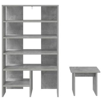 Schuhschrank mit Regal 2 pcs Beton Grau Holzwerkstoff