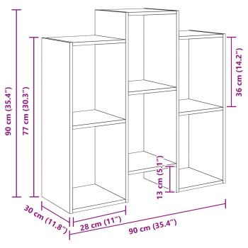 Sideboard Geräucherte Eiche 90 x 30 x 90 cm