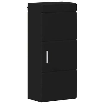 Badezimmer-Wandschrank mit Tür TULUM Schwarz 37 x 24,5 x 86 cm