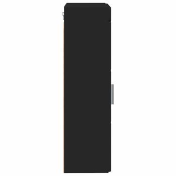Badezimmer-Wandschrank mit Tür TULUM Schwarz 37 x 24,5 x 86 cm