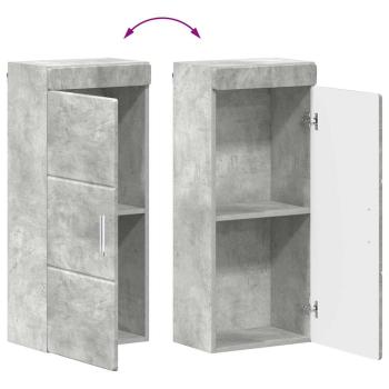 Badezimmer-Wandschrank TULUM Beton Grau 37 x 24,5 x 86 cm