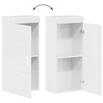 Badezimmer-Wandschrank TULUM Hochglanz Weiß 37 x 24,5 x 86 cm