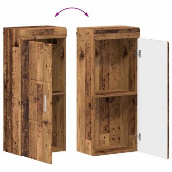Badezimmer-Wandschrank mit Tür TULUM Altholz 37 x 24,5 x 86 cm