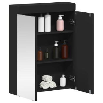 Badezimmerspiegelschrank TULUM Schwarz 60 x 16,5 x 78 cm