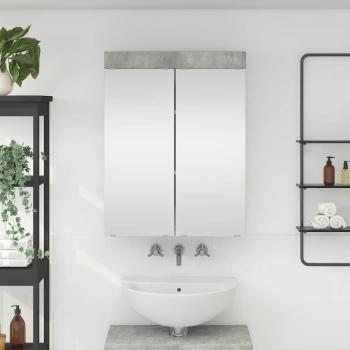 ARDEBO.de - Badezimmerspiegelschrank TULUM Beton Grau 60 x 16,5 x 78 cm