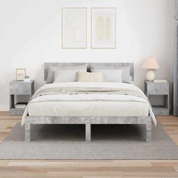 Beistelltisch 2 pcs Beton Grau 30,5 x 30 x 45 cm Holzwerkstoff