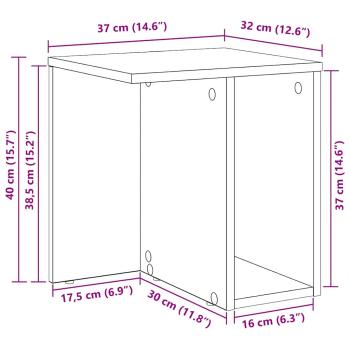 Beistelltisch Graues Sonoma 37 x 32 x 40 cm Holzwerkstoff