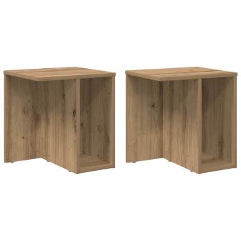 Beistelltisch 2 pcs Artisan-Eiche 37 x 32 x 40 cm Holzwerkstoff
