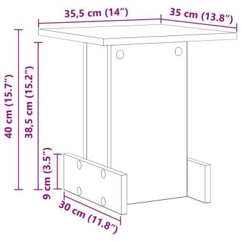 Beistelltisch Beton Grau 35,5 x 35 x 40 cm Holzwerkstoff