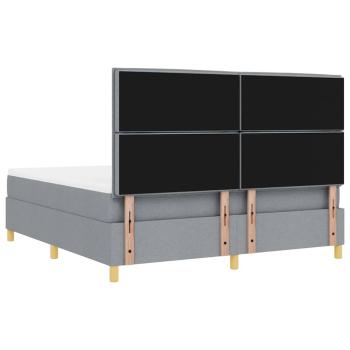Boxspringbett mit Matratze Hellgrau 180 x 200 cm Stoff