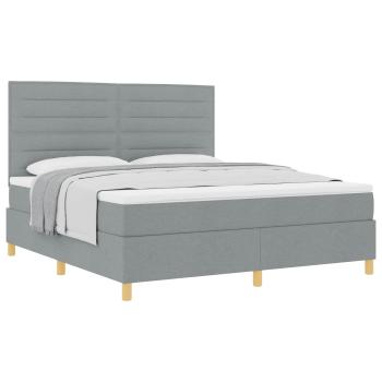 Boxspringbett mit Matratze Hellgrau 180 x 200 cm Stoff