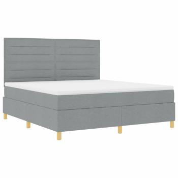 Boxspringbett mit Matratze Hellgrau 180 x 200 cm Stoff