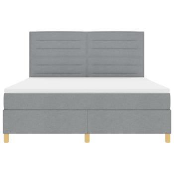 Boxspringbett mit Matratze Hellgrau 180 x 200 cm Stoff