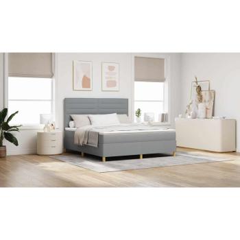 Boxspringbett mit Matratze Hellgrau 180 x 200 cm Stoff
