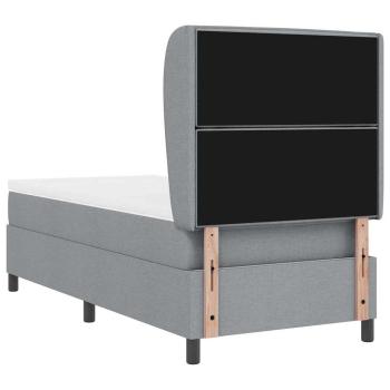 Boxspringbett mit Matratze Hellgrau 90 x 200 cm Stoff